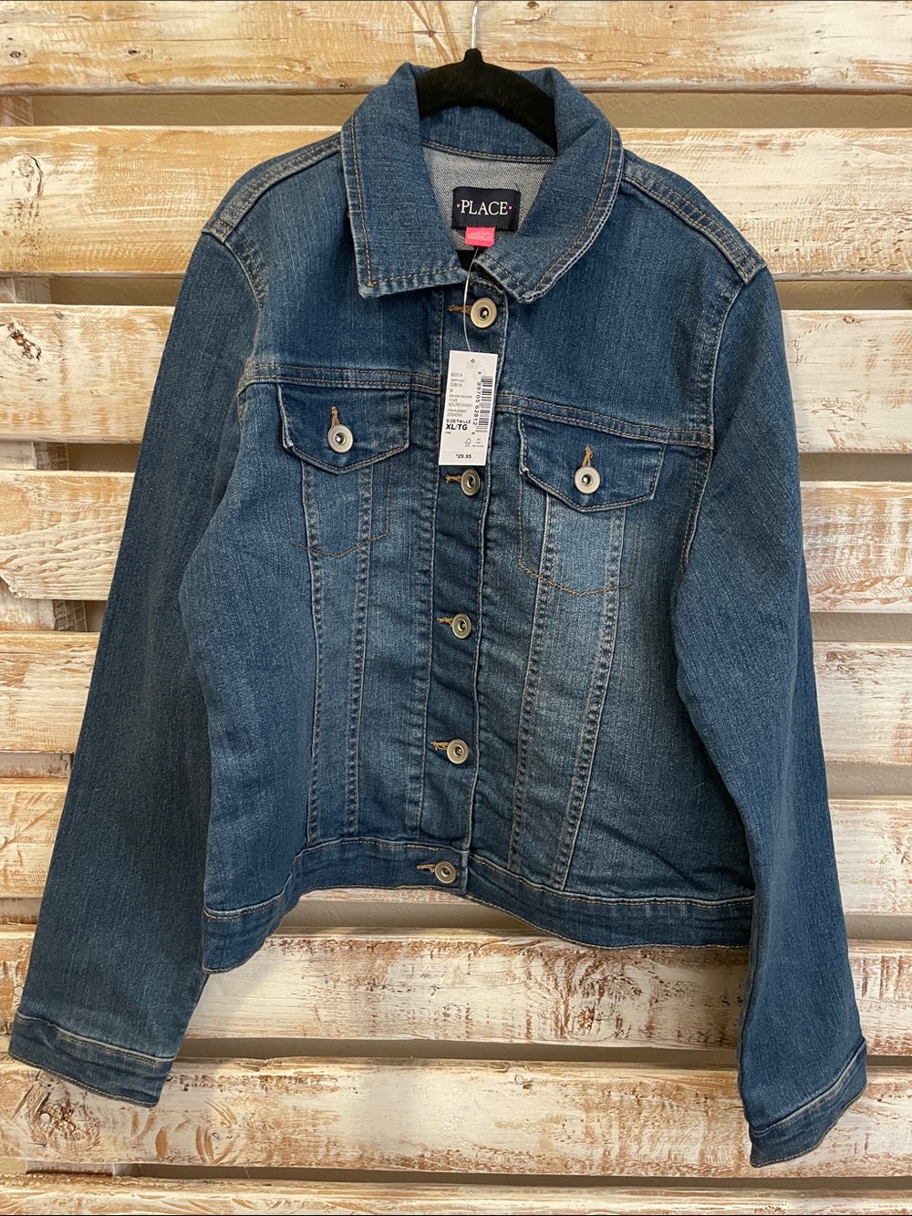 BNWT The Children's Place Dark Blue Denim Jacket Size 14 XL